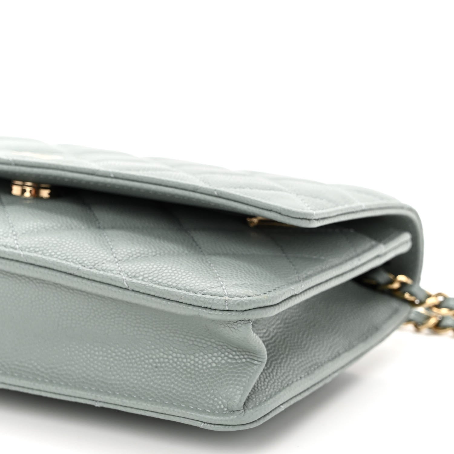Chanel Caviar Quilted Wallet On Chain WOC Light Gray 11 of 11