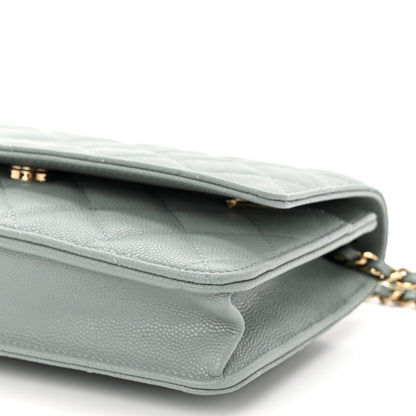 Chanel Caviar Quilted Wallet On Chain WOC Light Gray 11 of 11