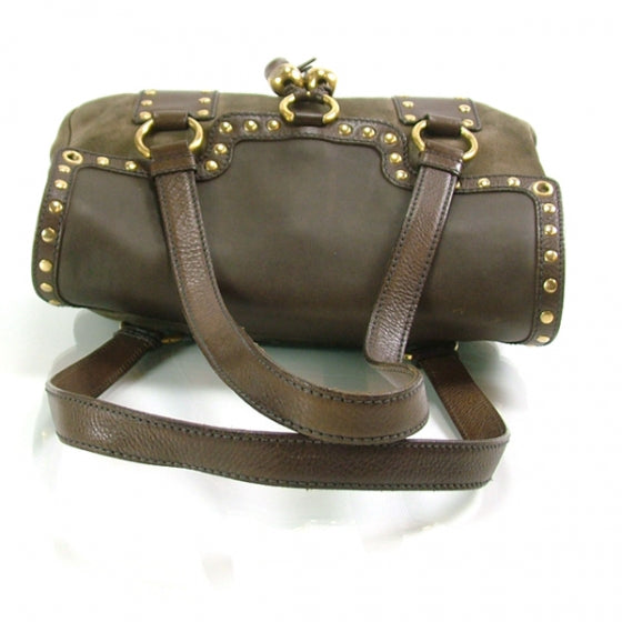 Saint Laurent Suede Leather Stud Flap 4 of 11