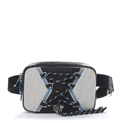 Givenchy Calfskin Canvas Logo Bond Bum Bag Black Turquoise 1 of 8