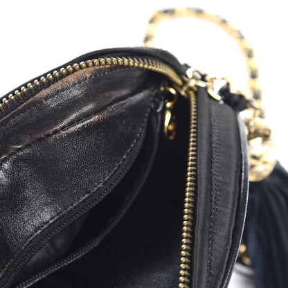 Chanel Satin CC Tassel Crossbody Bag Black 9 of 11