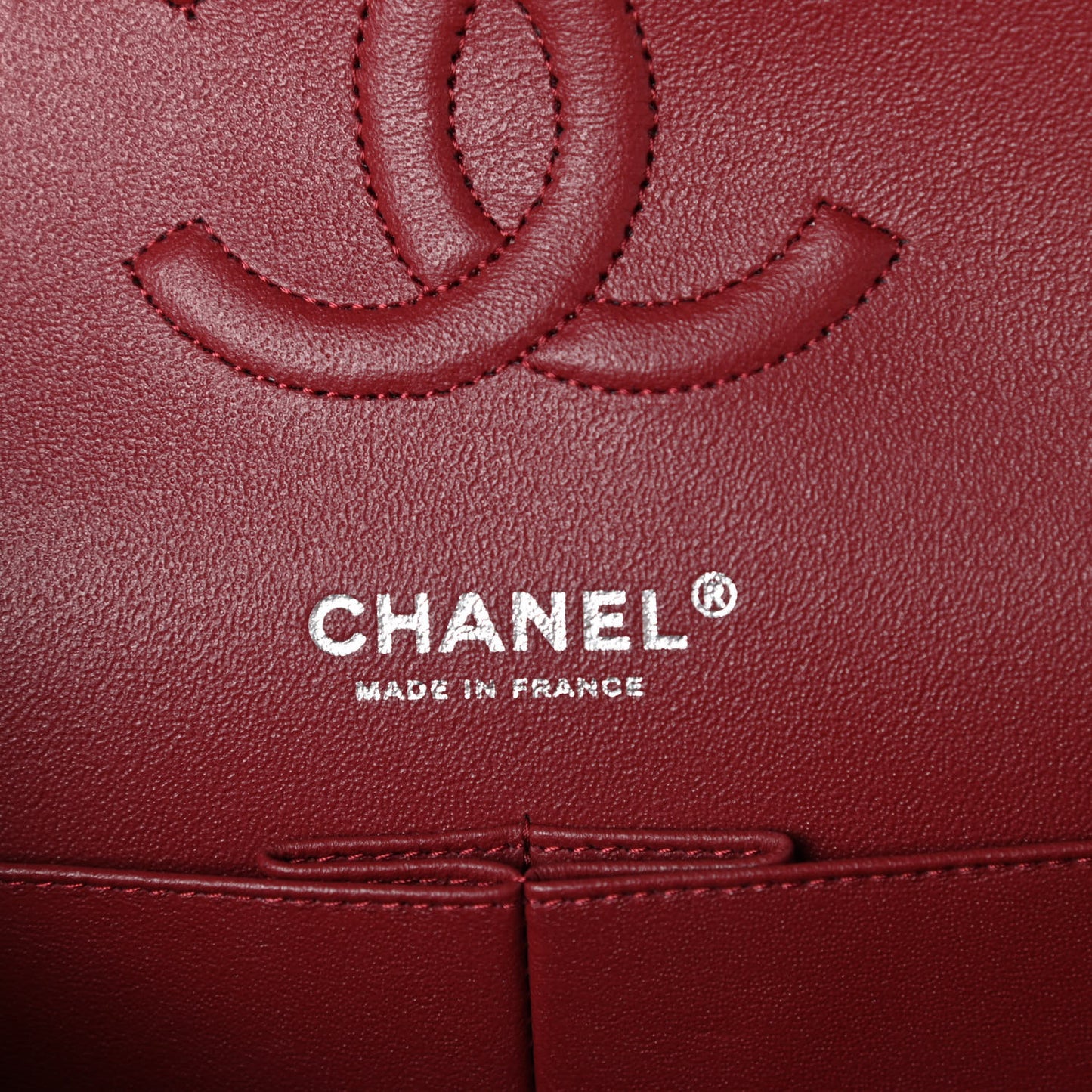 Caviar Quilted Medium Double Flap Burgundy