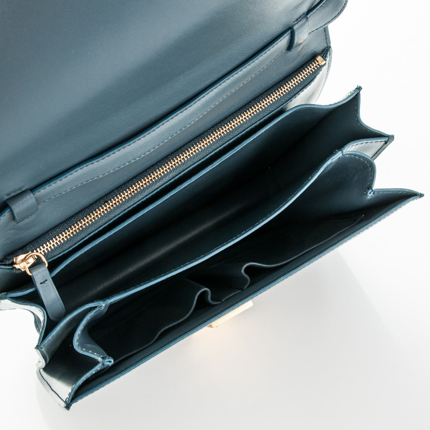 Box Calfskin Medium Classic Box Flap Bag Slate Blue
