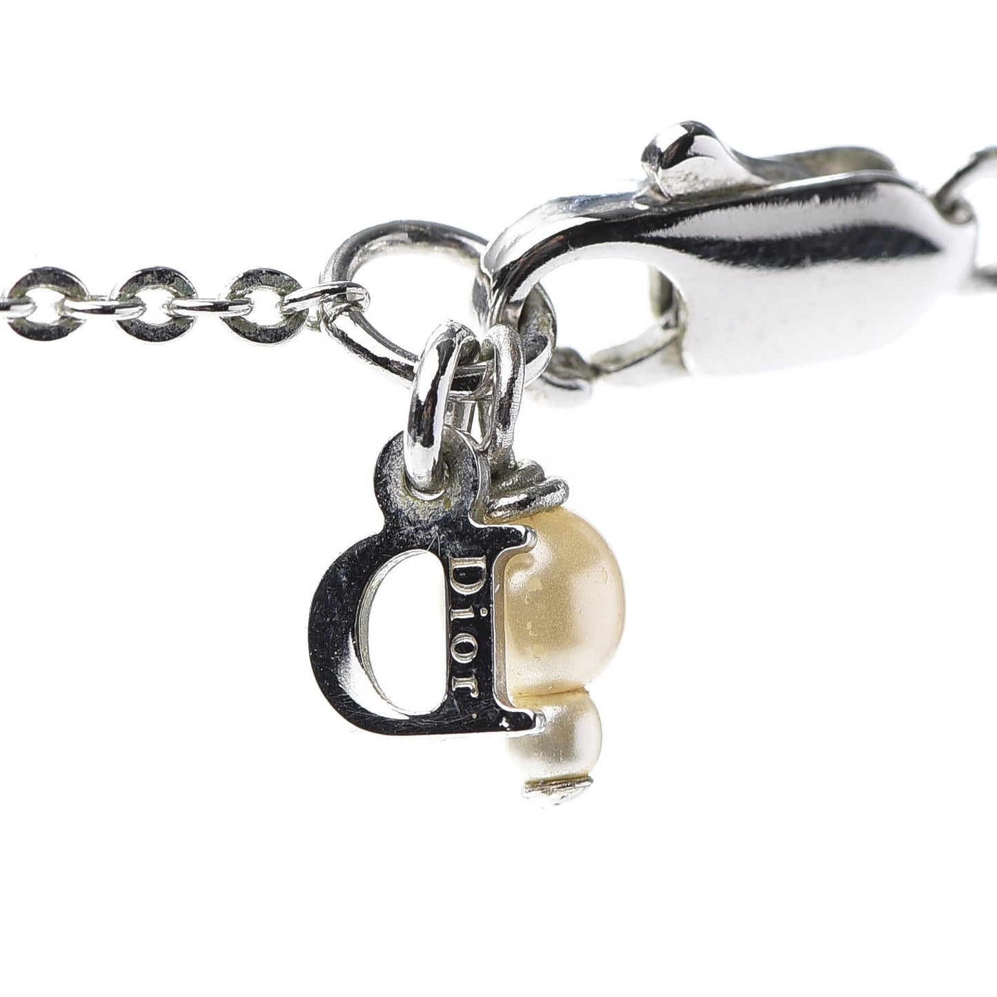 Pearl Star Logo Charm Necklace Silver