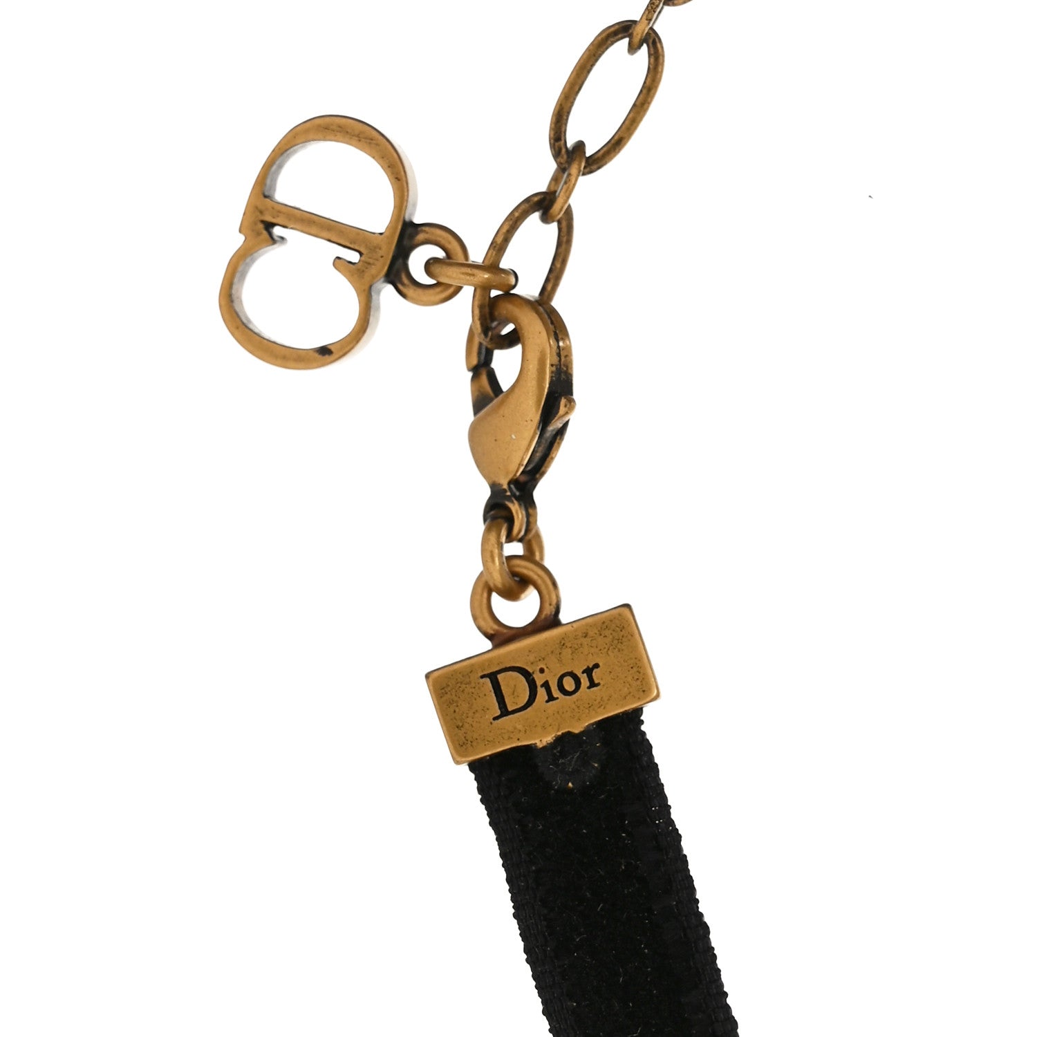 Christian Dior Velvet Ribbon Butterfly Choker Necklace Black 4 of 4