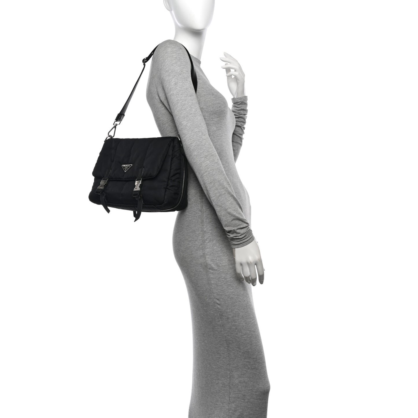 Tessuto Nylon Bomber Messenger Black