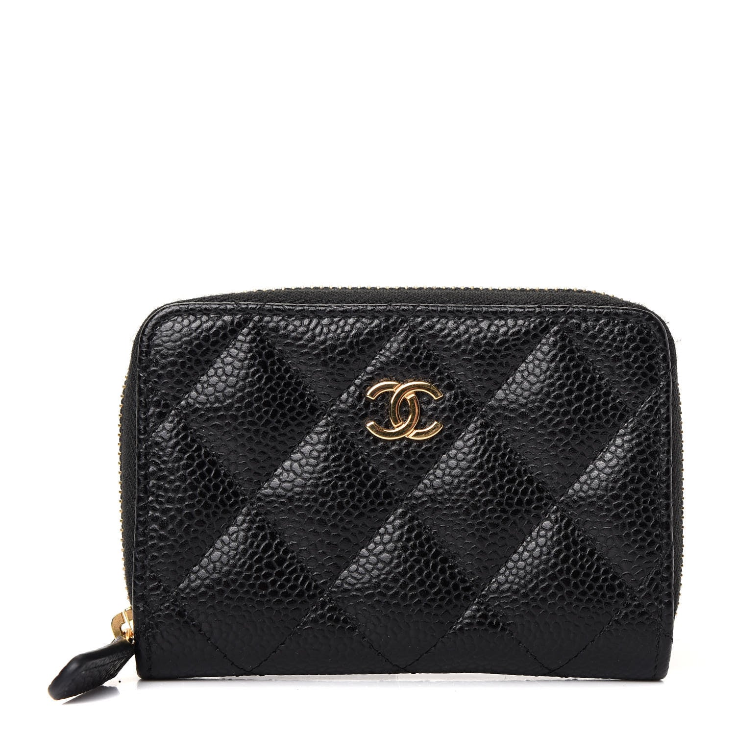 Chanel Caviar Quilted Zip Coin Purse Black 1 of 8