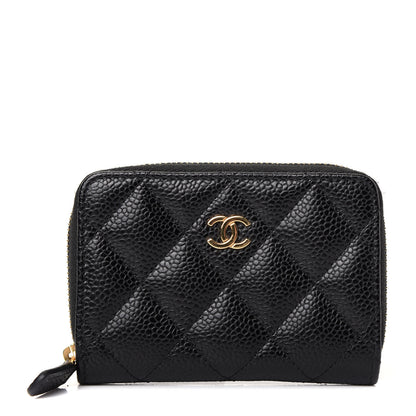 Chanel Caviar Quilted Zip Coin Purse Black 1 of 8