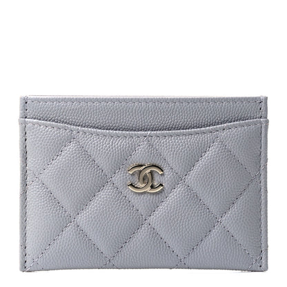 Chanel Caviar Quilted Card Holder Grey 1 of 4