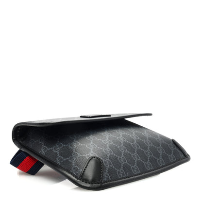 Gucci GG Supreme Monogram Web Slim Belt Bag Black Grey 4 of 10