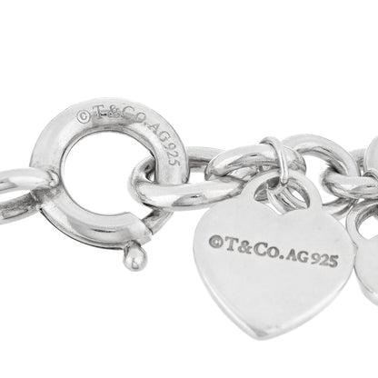 Tiffany Sterling Silver Mini Return to Tiffany Multi Heart Tag Charm Bracelet 3 of 3