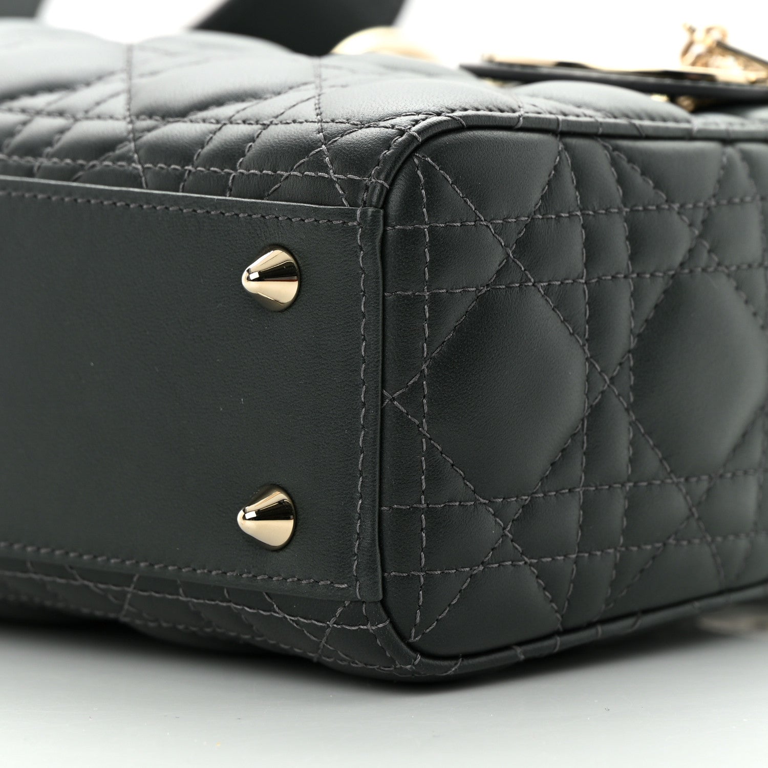 Christian Dior Lambskin Cannage Gradient Small My ABCDior Lady Dior Grey 9 of 12