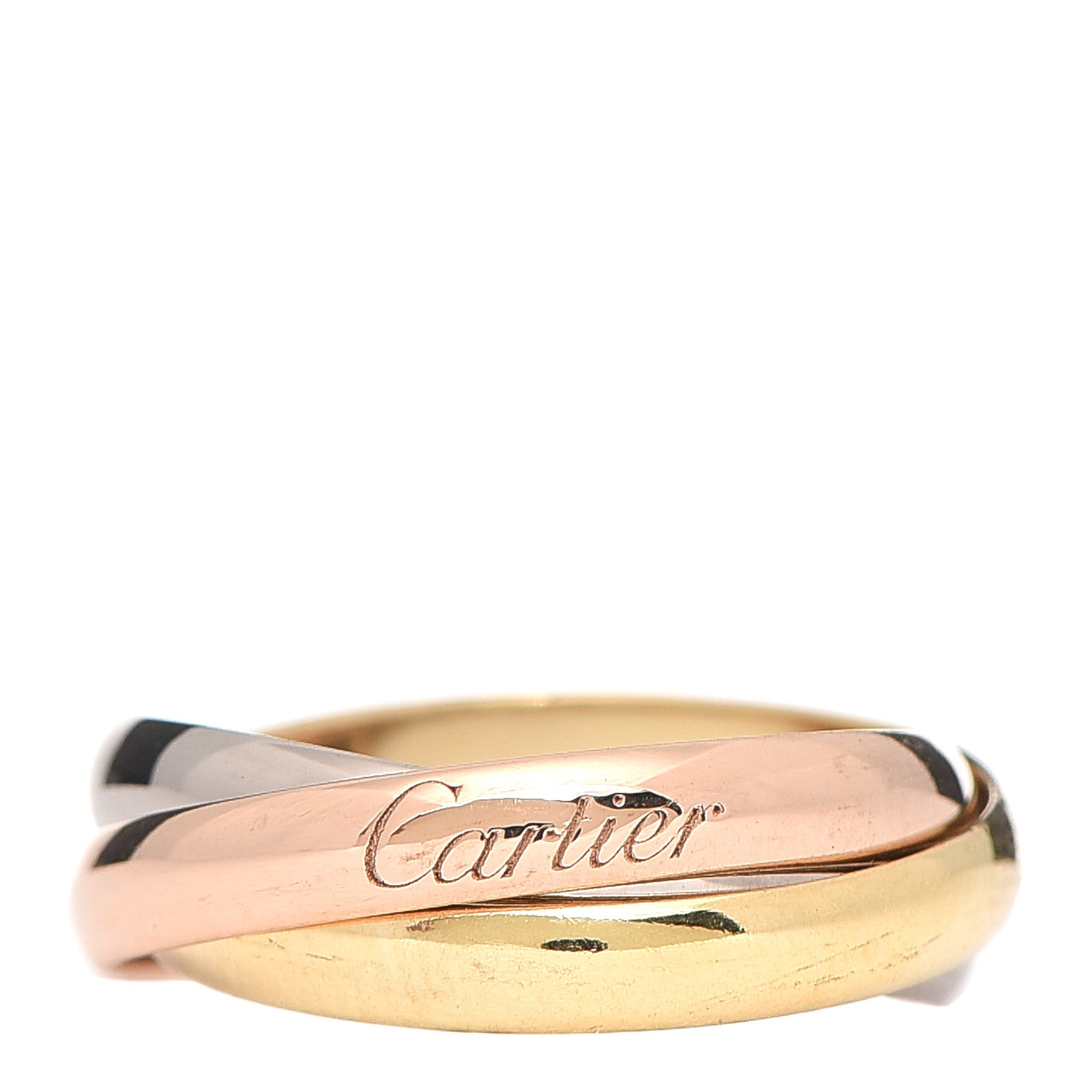 Cartier 18K Pink Yellow White Gold Small Trinity Ring 50 5.25 1 of 6