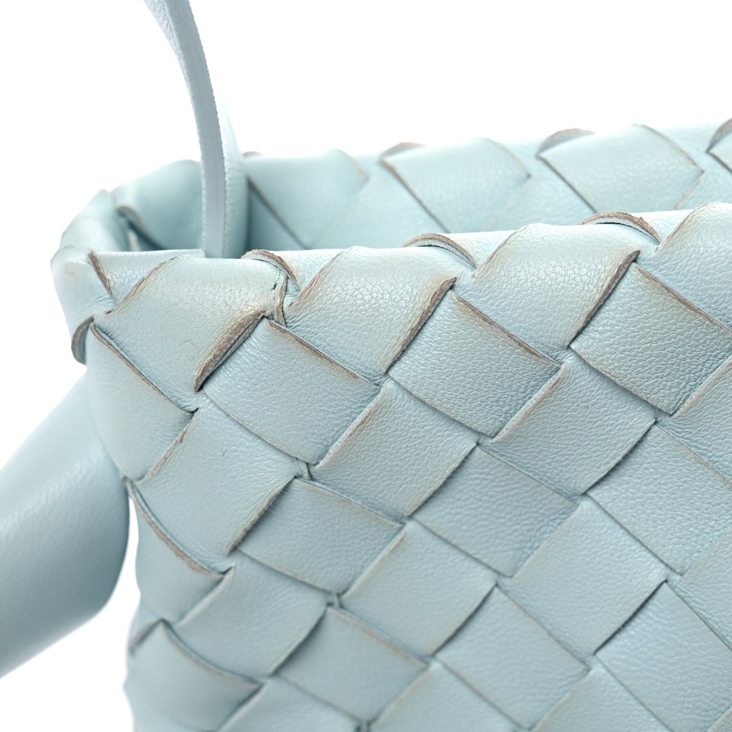 Nappa Intrecciato Tie Shoulder Bag Blue