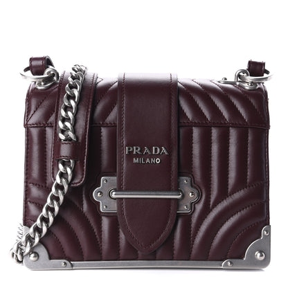 Prada Soft Calfskin Impunture Diagramme Cahier Bag Granato 1 of 9