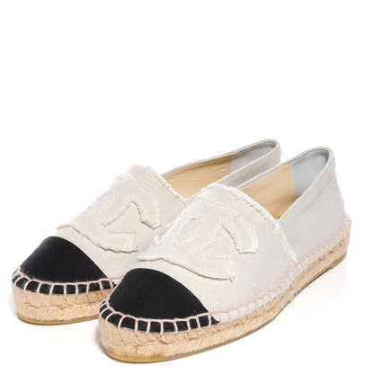 Chanel Toile CC Espadrilles Beige Black Beige 36 3 of 7