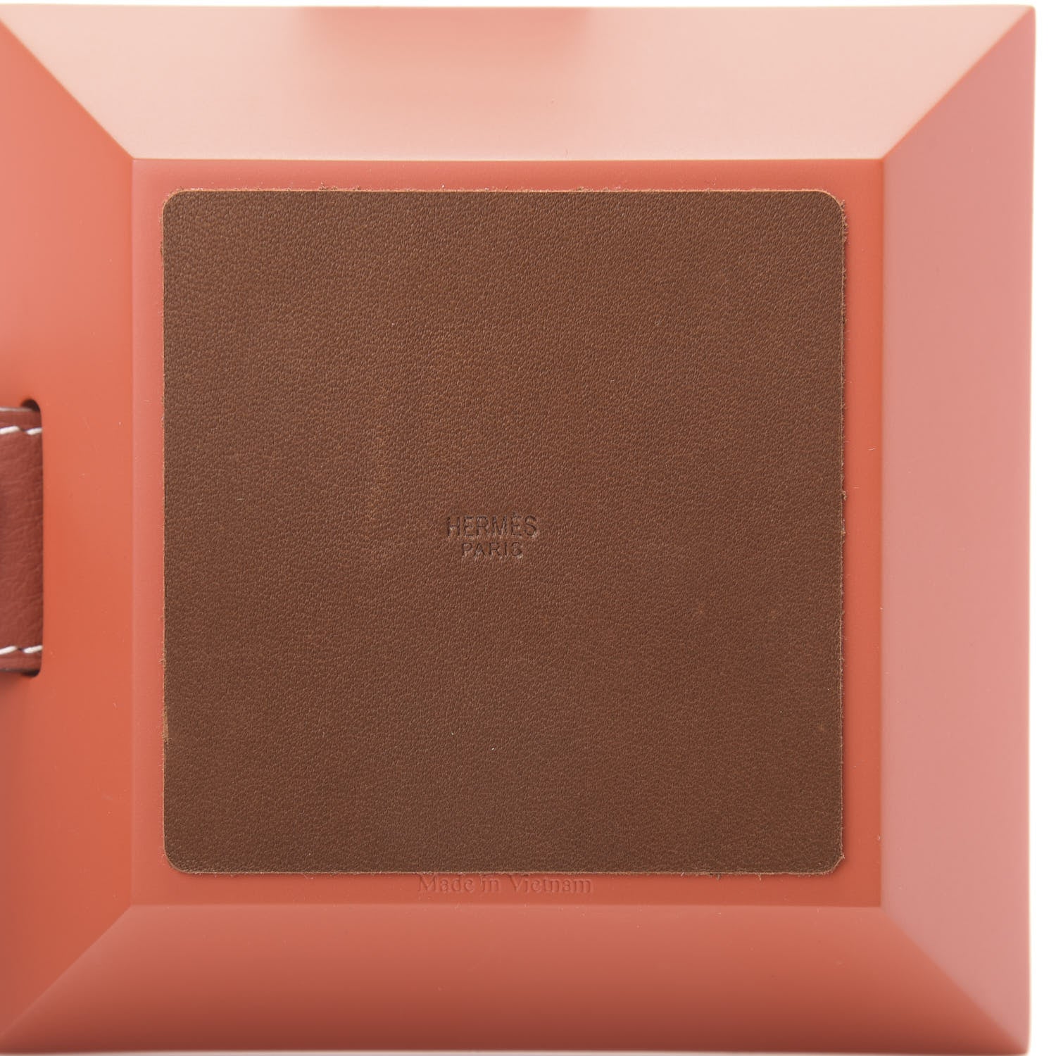 Hermes Lacquered Wood Taurillon Clemence Small Atrium Change Tray Orange Sanguine 4 of 6