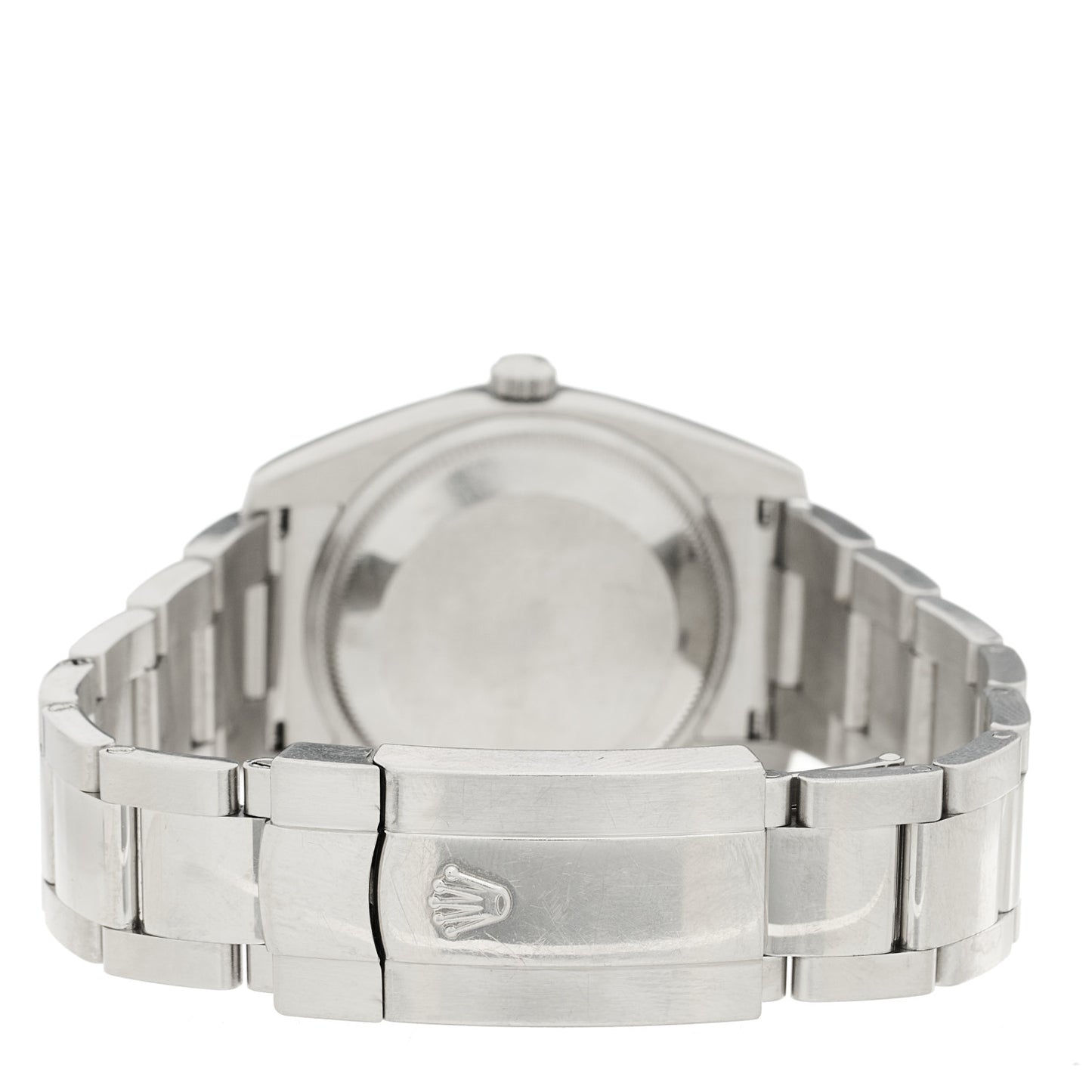 Stainless Steel 18K White Gold Diamond 34mm Oyster Perpetual Date Watch Black 115234
