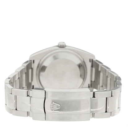 Rolex Stainless Steel 18K White Gold Diamond 34mm Oyster Perpetual Date Watch Black 115234 3 of 4