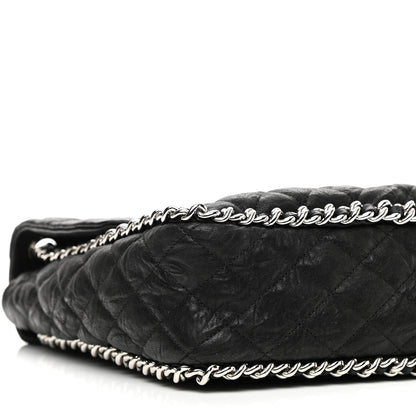 Chanel Washed Lambskin Quilted Maxi Chain Around Flap Black 8 of 9