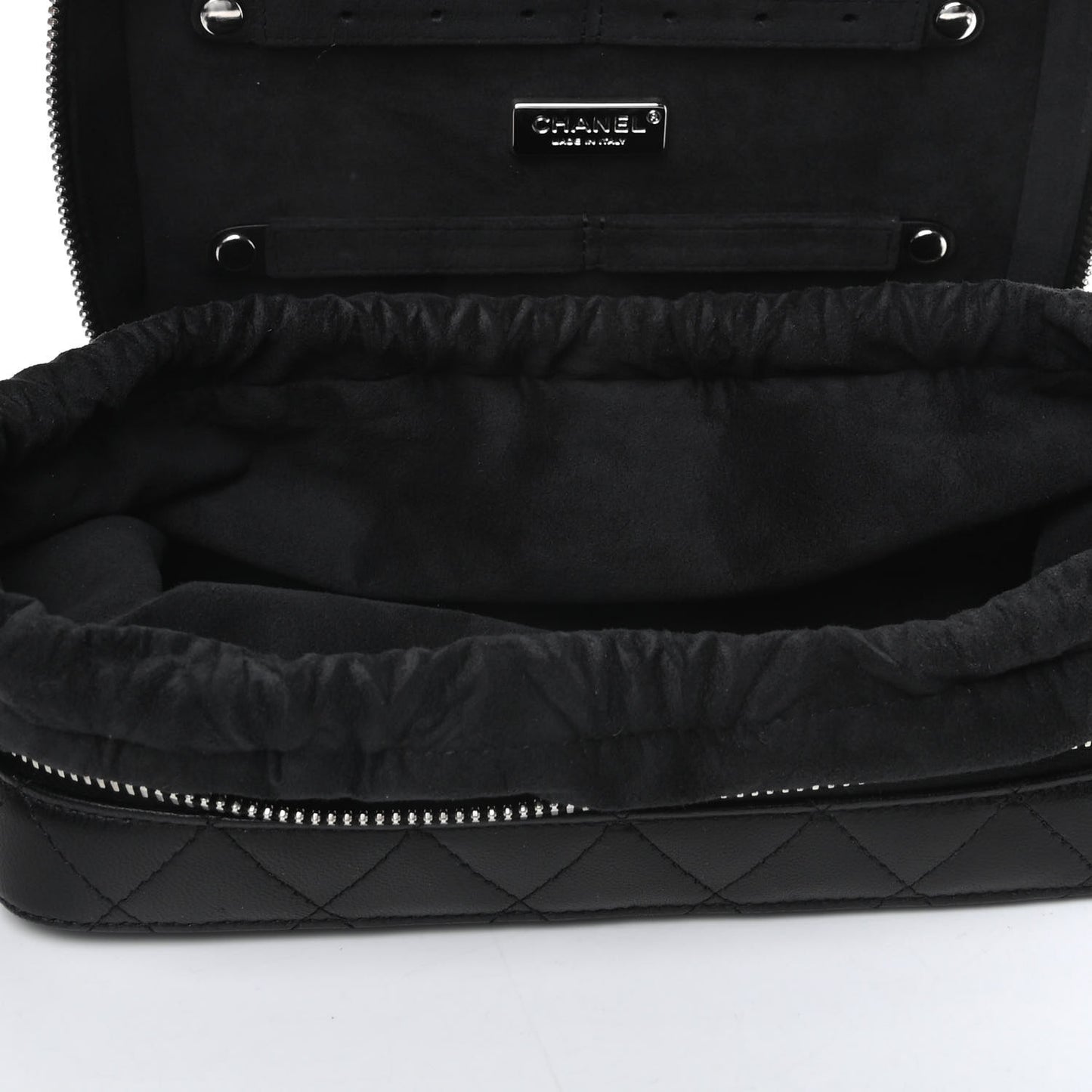 Lambskin Quilted Jewelry Case Black
