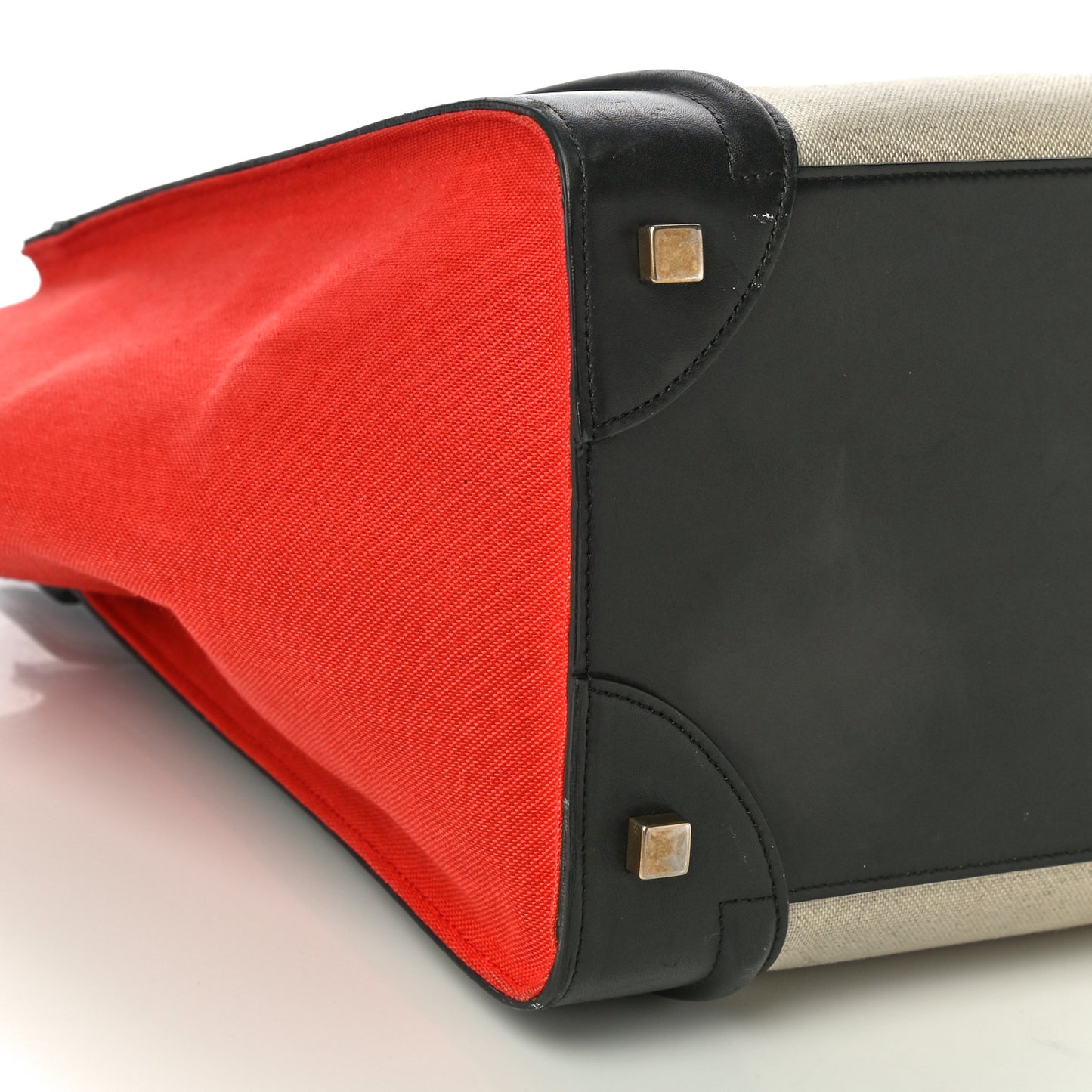 Canvas Smooth Calfskin Micro Tri-Color Luggage Carmin