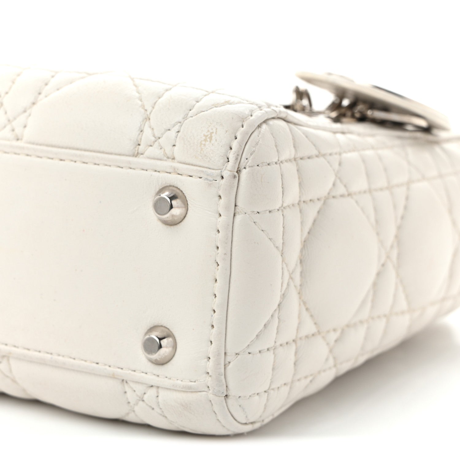 Christian Dior Lambskin Cannage Mini Lady Dior White 10 of 11