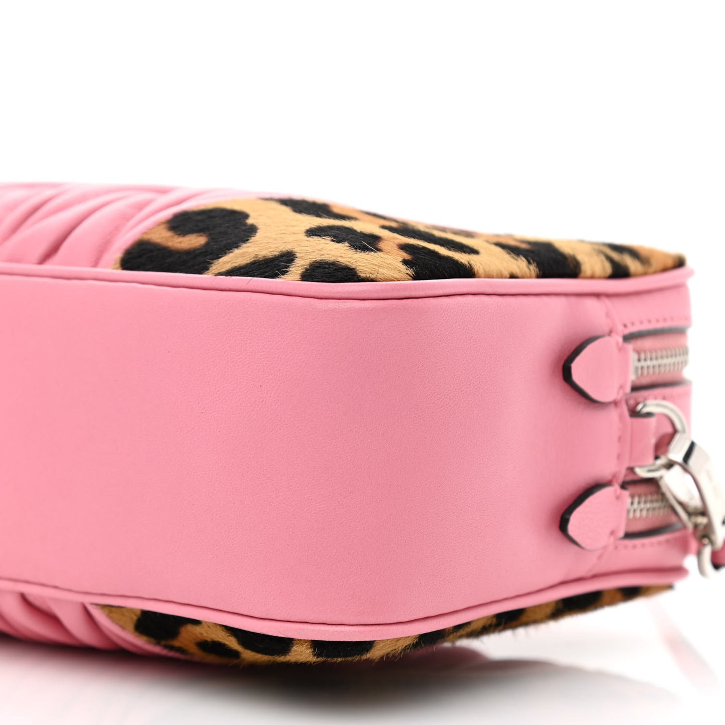 Nappa Matelasse Cavallino Patch Double Zip Shoulder Bag Miele Moro