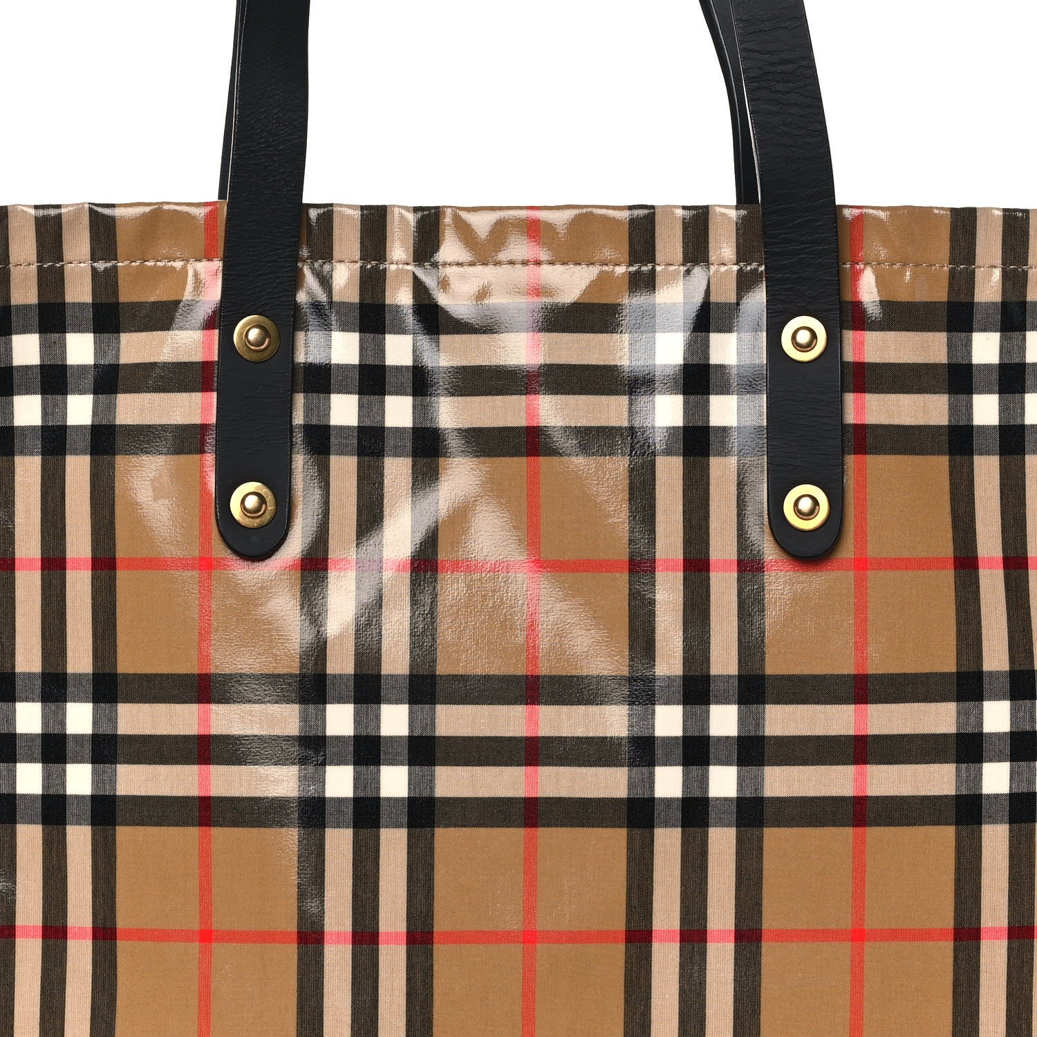 Burberry Coated Canvas Vintage Check Shopper Tote Black 10 of 10
