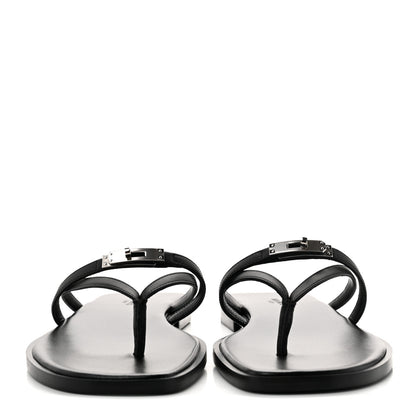 Hermes Calfskin Miss Sandals 39 Black 3 of 9