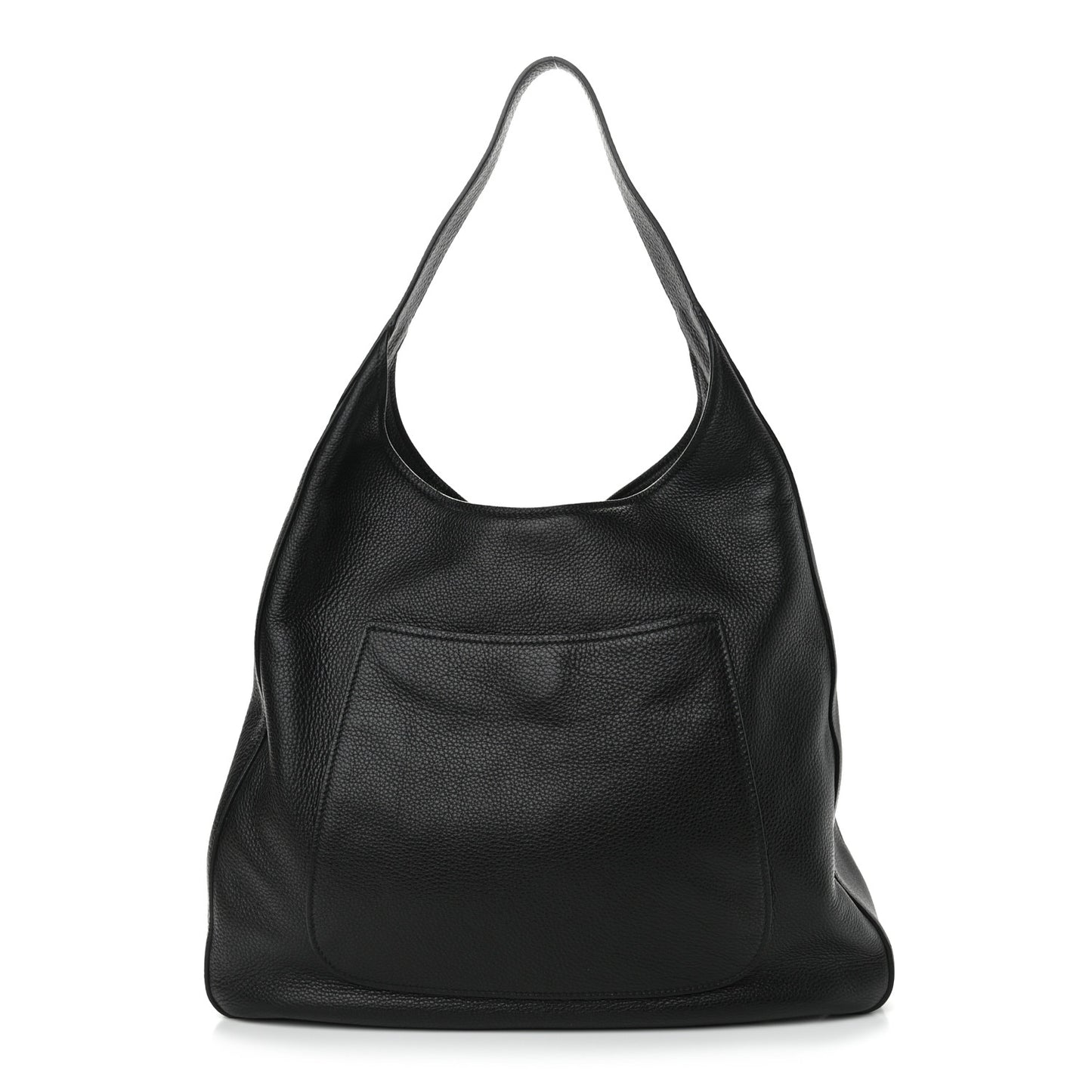 Vitello Daino Medium Pocket Hobo Bag Black