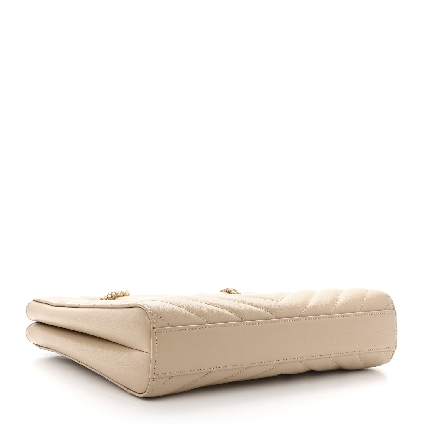 Grain De Poudre Matelasse Chevron Small Tribeca Shopping Bag Beige