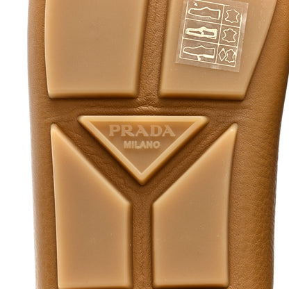 Prada Cervo Triangle Driving Loafer 37.5 Naturale 6 of 7