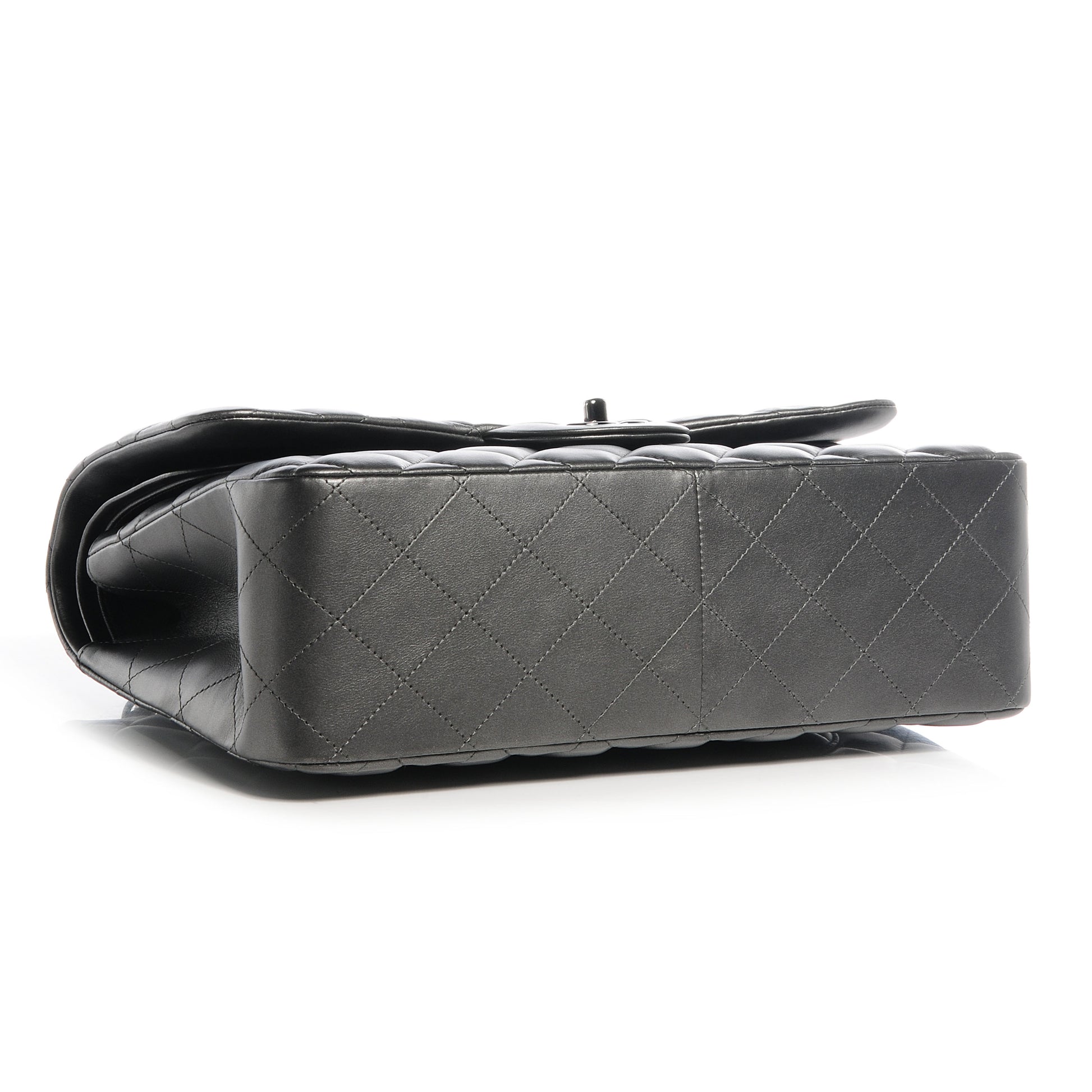 Chanel Lambskin Quilted Jumbo Double Flap Metallic Grey 4 of 8