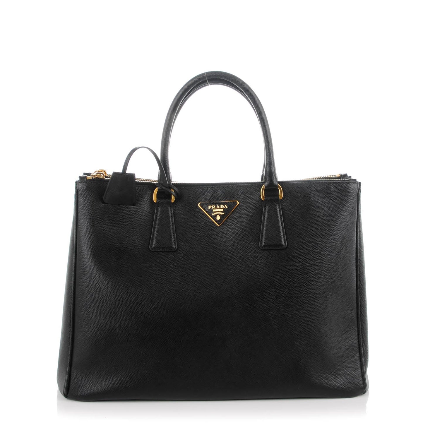 Saffiano Large Galleria Double Zip Tote Black