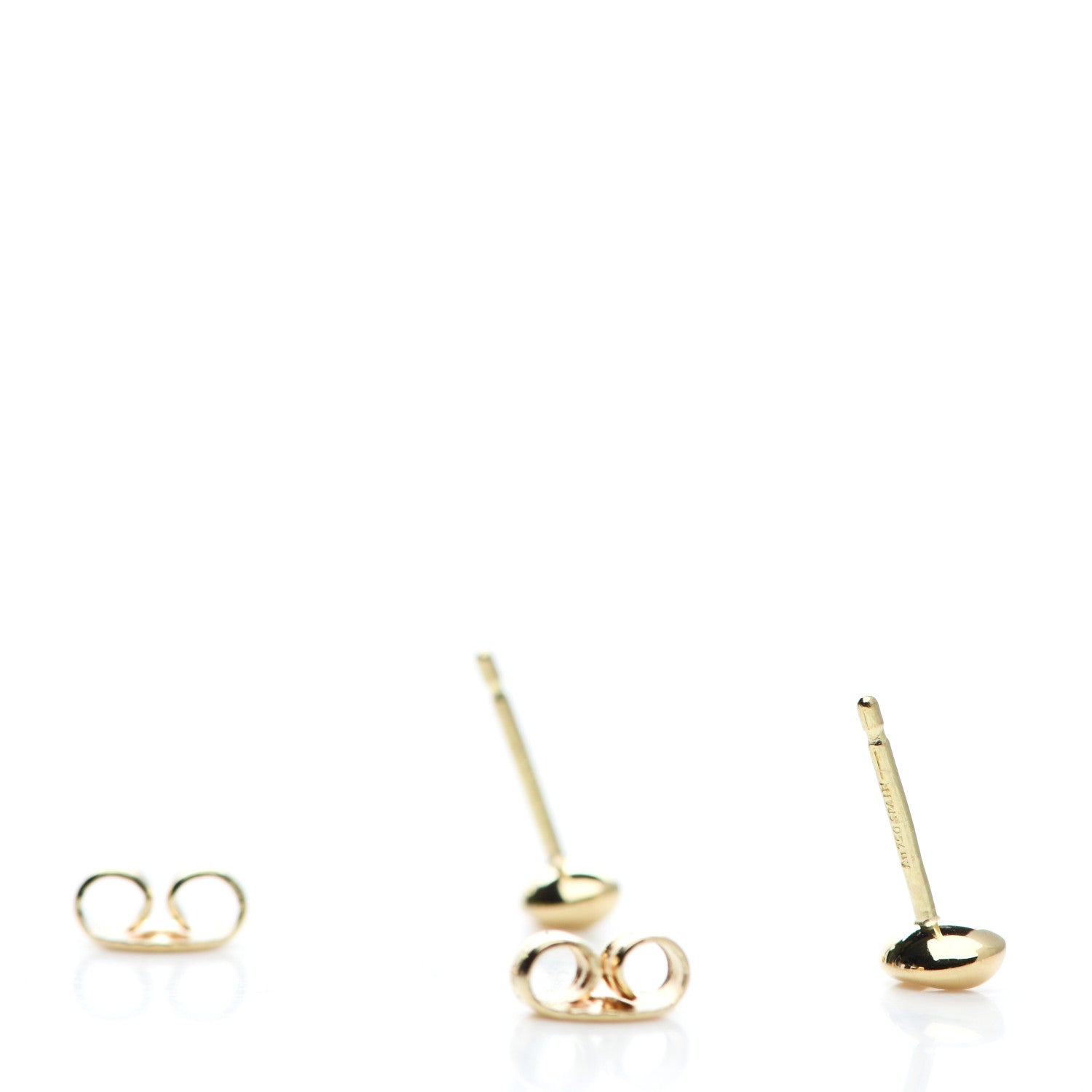 Tiffany 18K Yellow Gold 5mm Elsa Peretti Bean Earrings 3 of 6