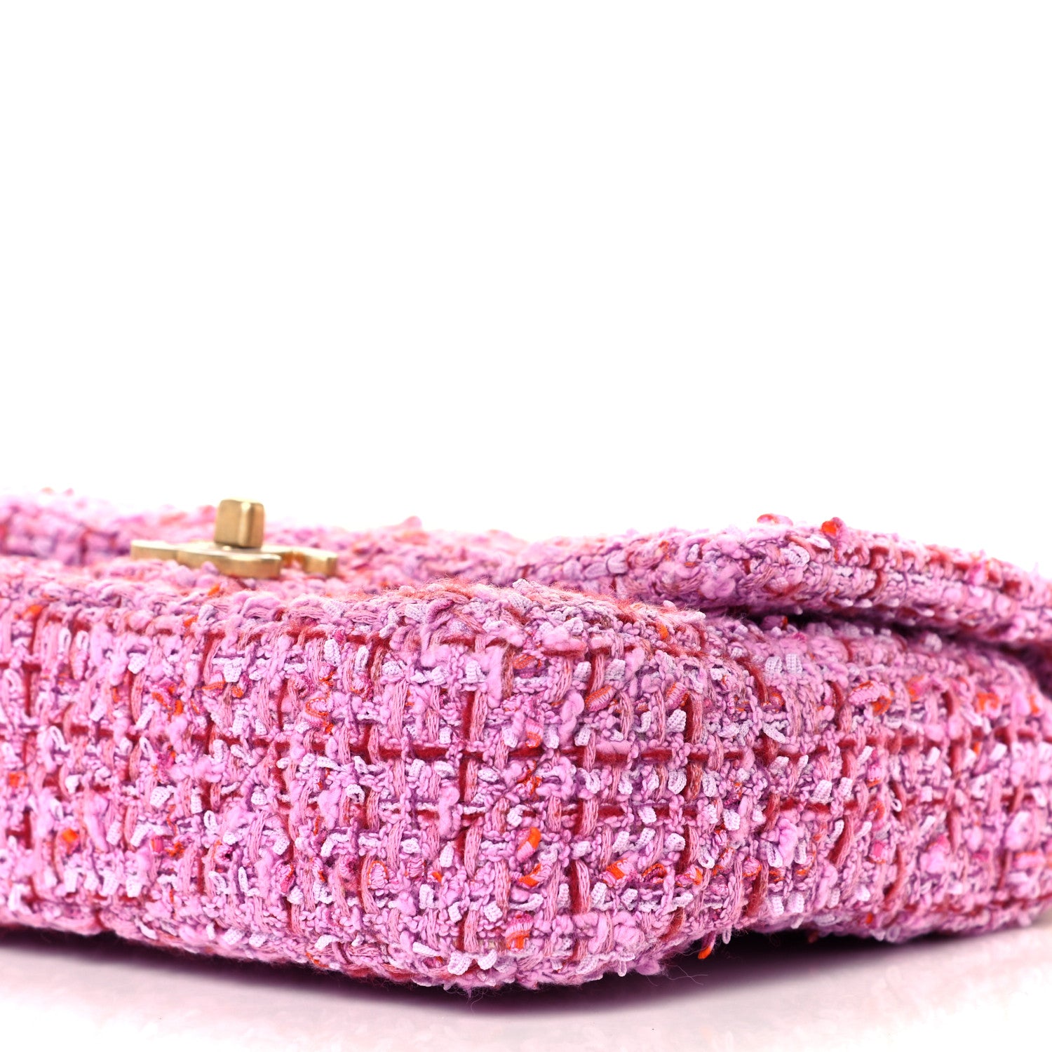 Chanel Tweed Enamel Quilted Mini Pending CC Square Flap Light Purple Pink Red 10 of 11