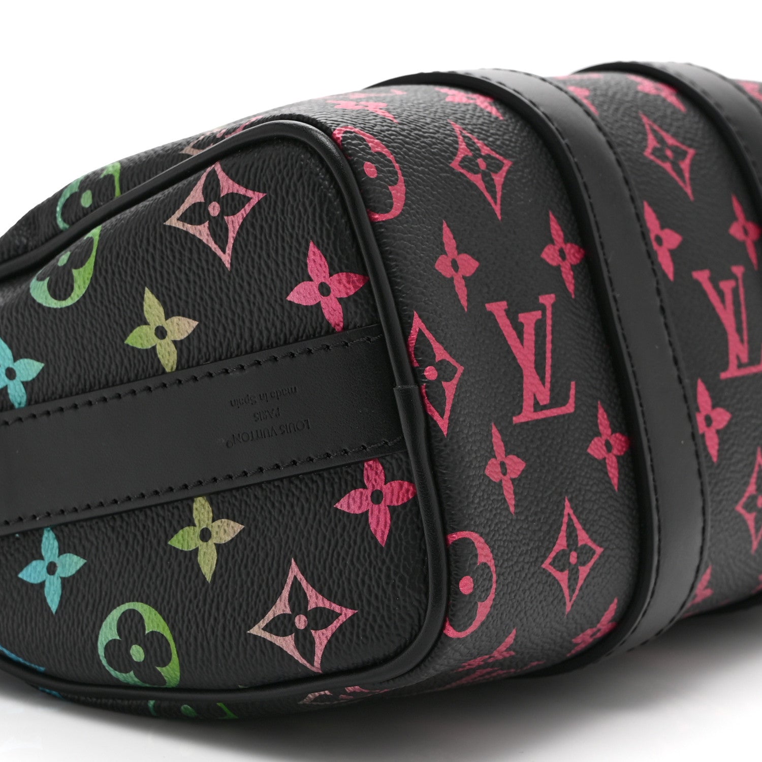Louis Vuitton Monogram Iridescent Keepall Bandouliere 25 Black 8 of 9