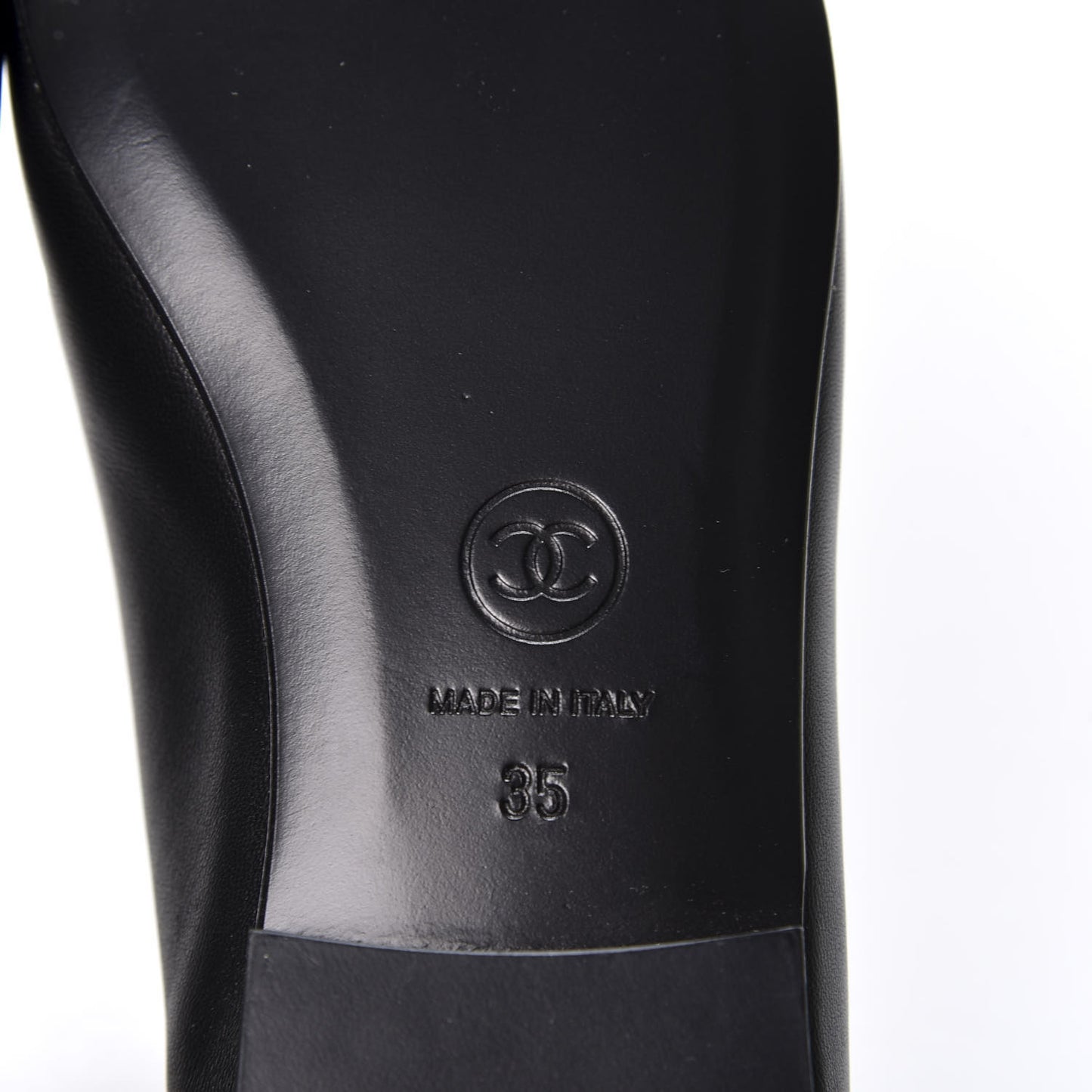 Lambskin Cap Toe CC Ballerina Flats 35 Black Beige