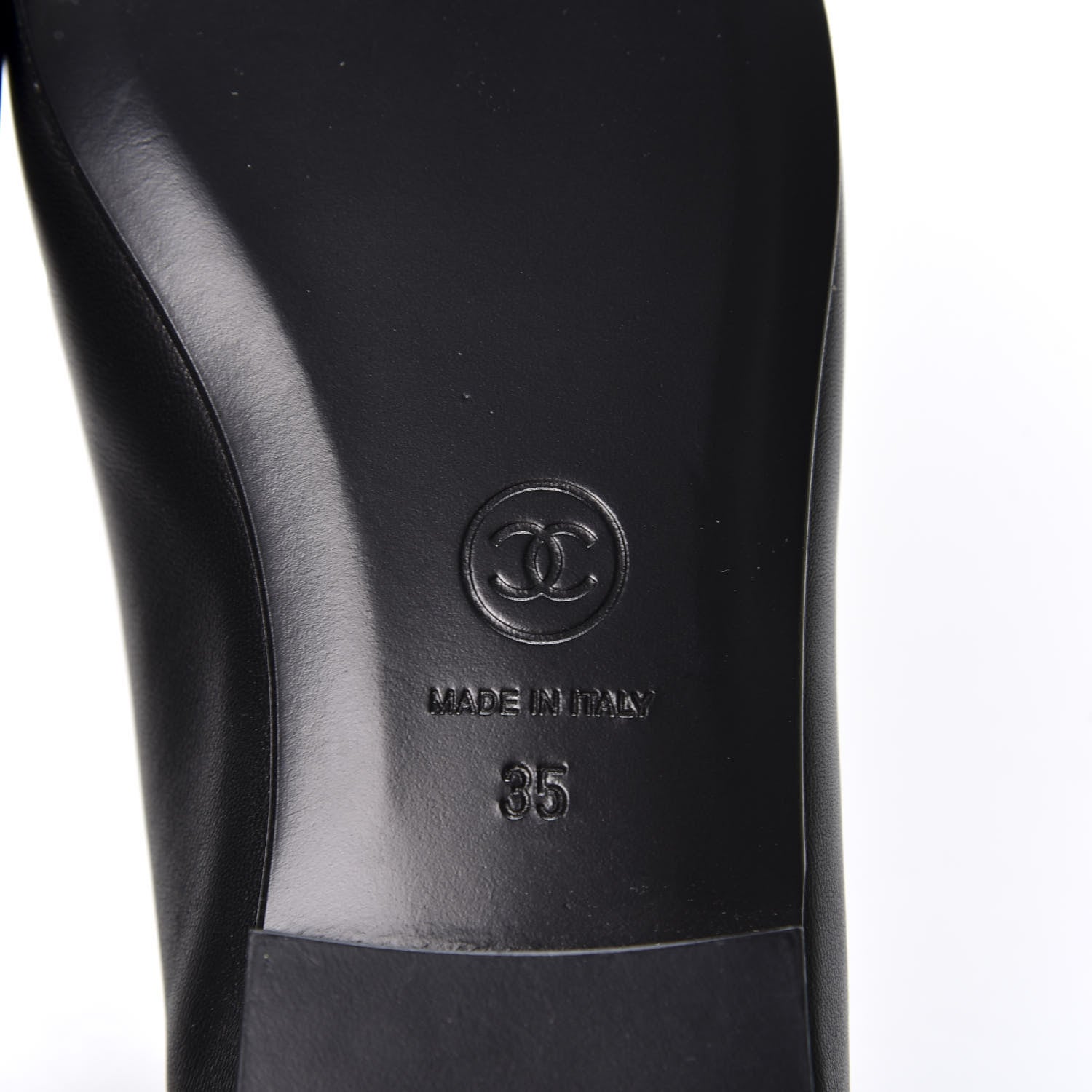 Chanel Lambskin Cap Toe CC Ballerina Flats 35 Black Beige 10 of 11