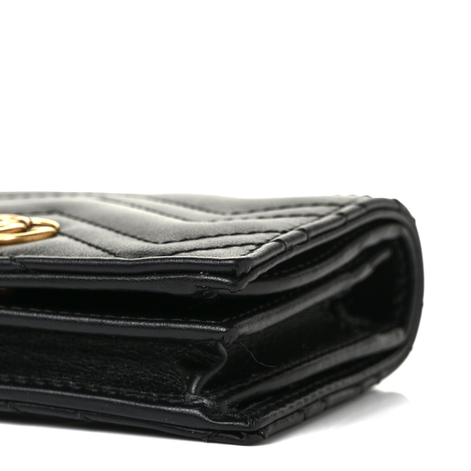 Gucci Calfskin Matelasse GG Marmont Card Case Wallet Black 8 of 9