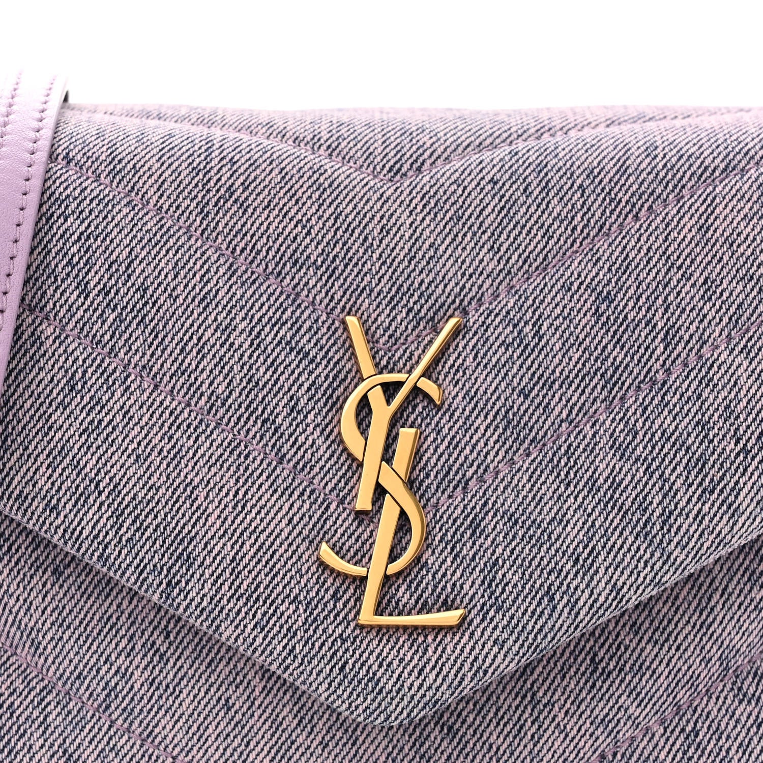 Saint Laurent Denim Y Quilted Monogram Toy Loulou Crossbody Bag Bleached Lilac 8 of 11