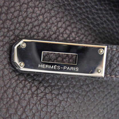 Hermes Togo KELLY 35 Handbag Ebene Palladium Hardware 10 of 11