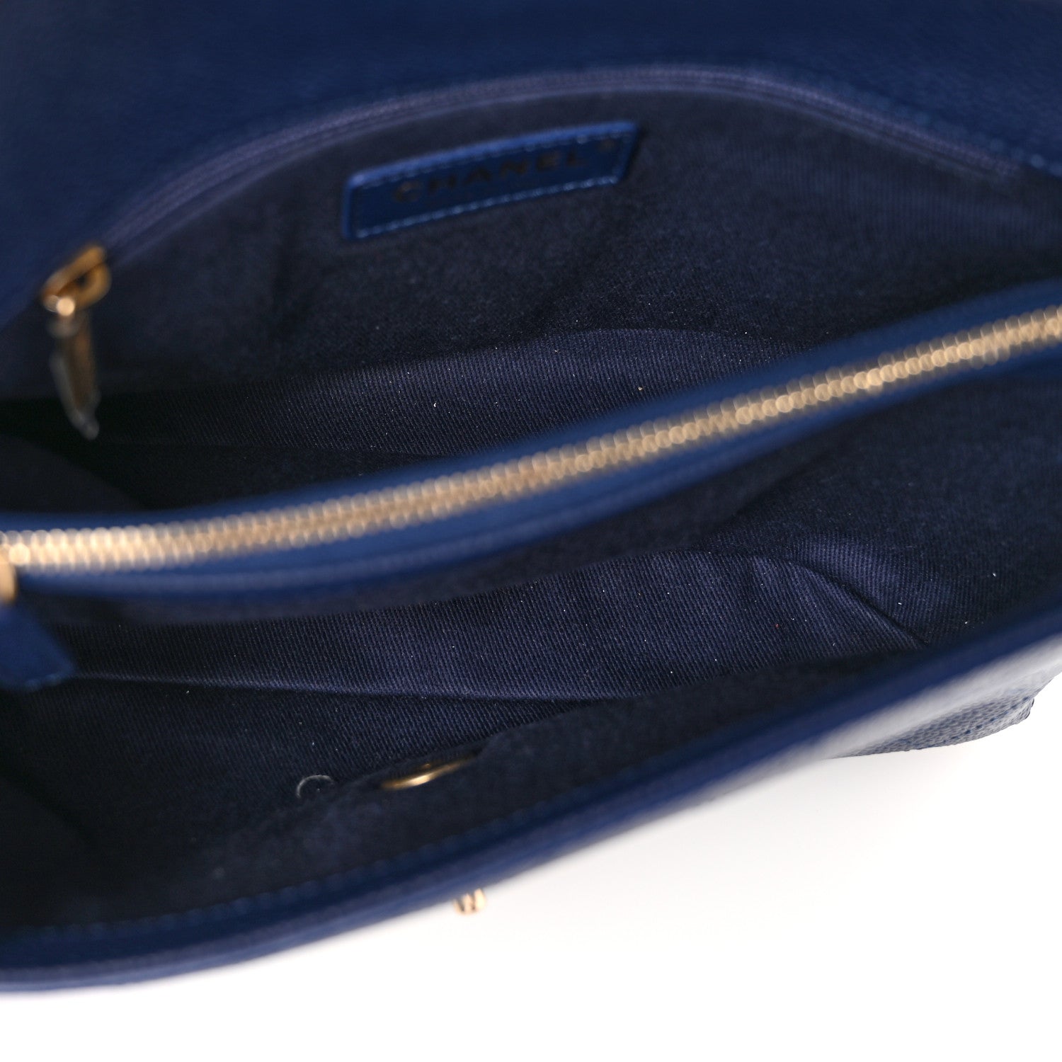 Chanel Grained Calfskin Small Stitched Flap Navy Blue 5 of 11