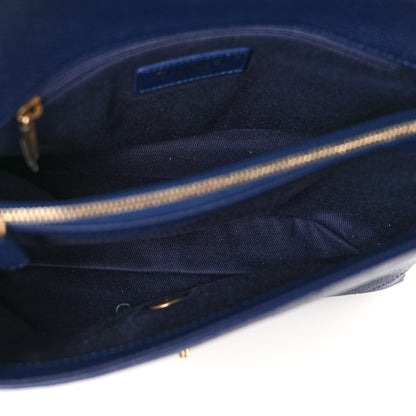 Chanel Grained Calfskin Small Stitched Flap Navy Blue 5 of 11