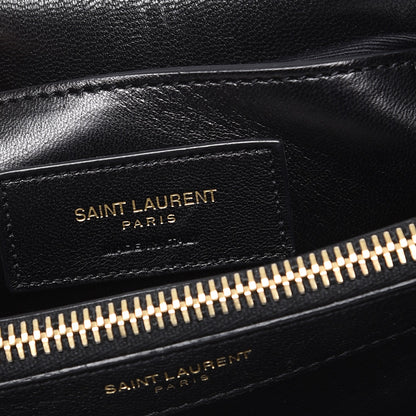Saint Laurent Sheepskin Matelasse Chevron Monogram Large College Satchel Black 6 of 12