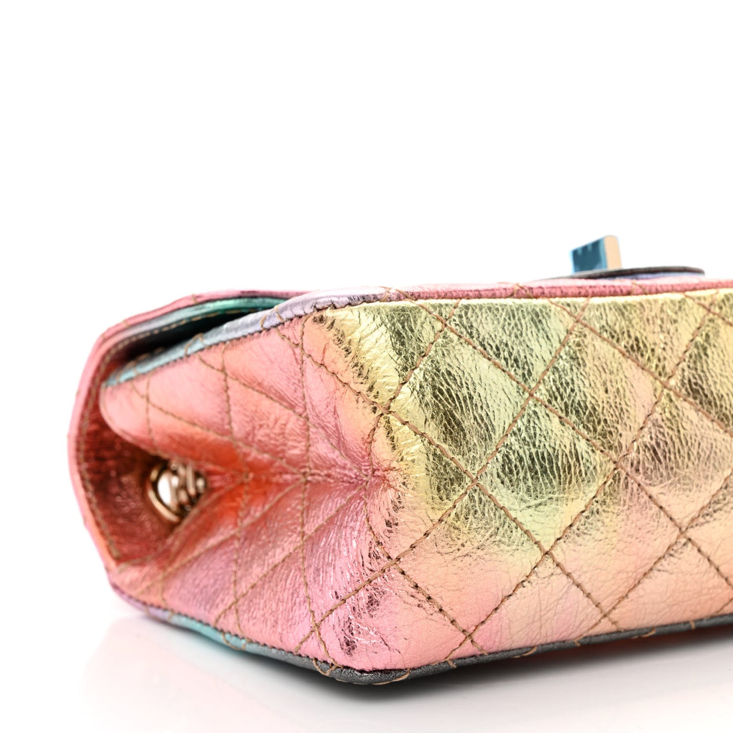 Metallic Goatskin Quilted Mini 2.55 Reissue Flap Multicolor