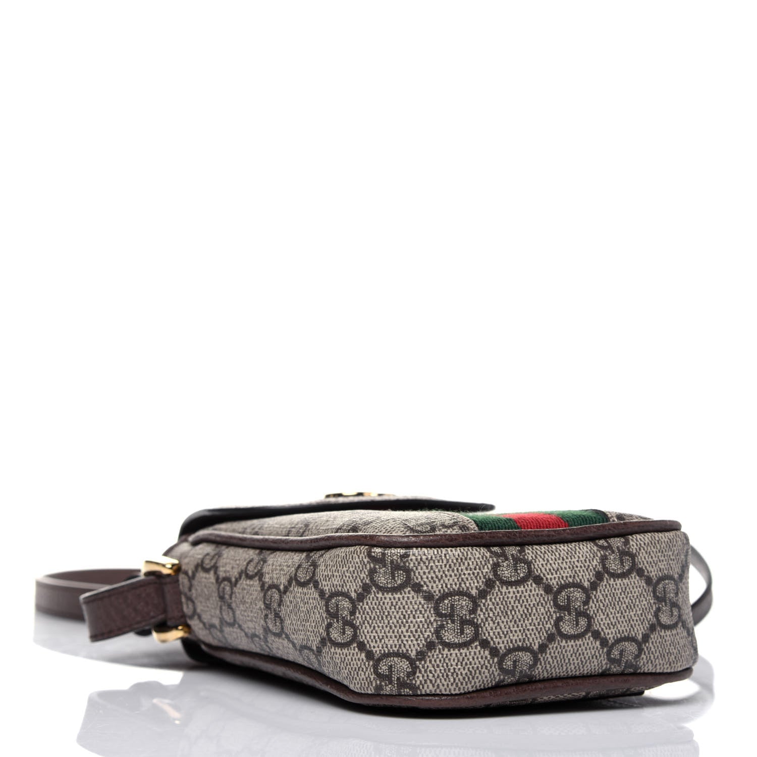 Gucci GG Supreme Monogram Web Ophidia Phone Crossbody Bag Beige New Acero 4 of 17