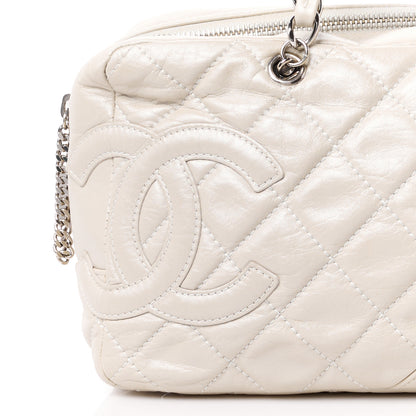 Chanel Aged Calfskin Quilted Cotton Club Bowler Pearl 8 of 10