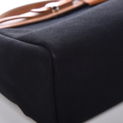 Hermes Toile Vache Calfskin Herbag 30 PM Black Natural 10 of 13